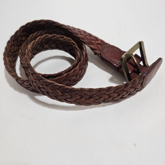 Vineyard Vines Woven Leather Belt Brown Preppy Golf Sportswear Size 32 - Picture 6 of 6